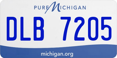 MI license plate DLB7205
