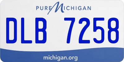 MI license plate DLB7258