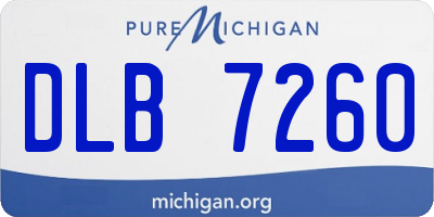MI license plate DLB7260