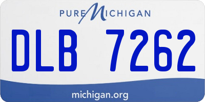 MI license plate DLB7262
