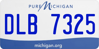 MI license plate DLB7325