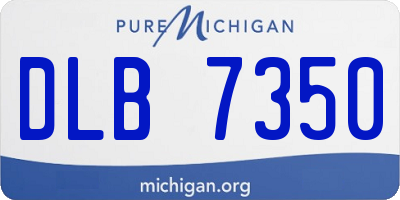 MI license plate DLB7350