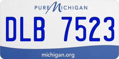 MI license plate DLB7523