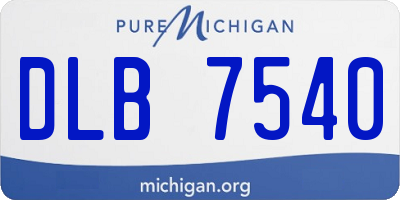 MI license plate DLB7540