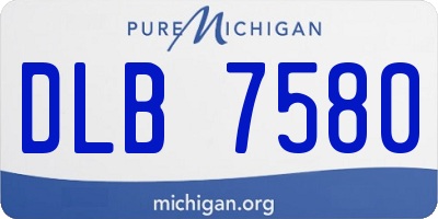 MI license plate DLB7580