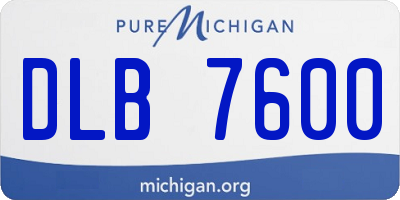 MI license plate DLB7600