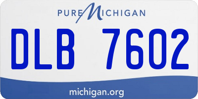 MI license plate DLB7602