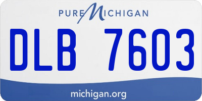 MI license plate DLB7603