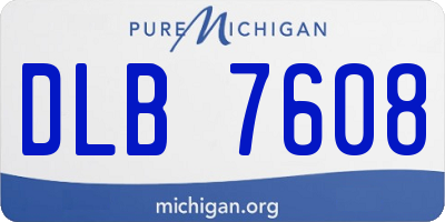 MI license plate DLB7608
