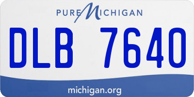 MI license plate DLB7640