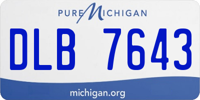 MI license plate DLB7643