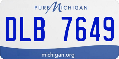 MI license plate DLB7649