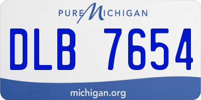 MI license plate DLB7654