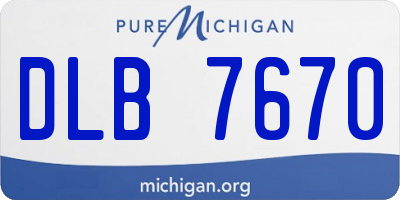 MI license plate DLB7670