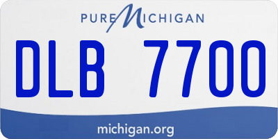 MI license plate DLB7700