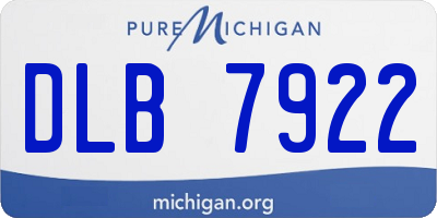 MI license plate DLB7922