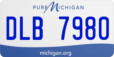 MI license plate DLB7980
