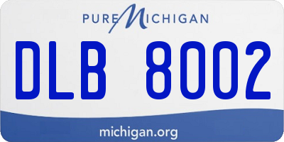MI license plate DLB8002