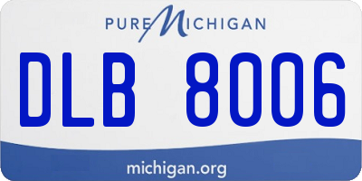 MI license plate DLB8006