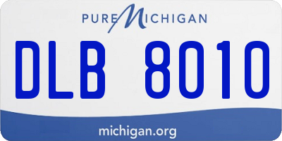 MI license plate DLB8010
