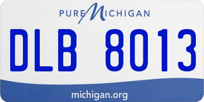 MI license plate DLB8013