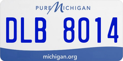 MI license plate DLB8014