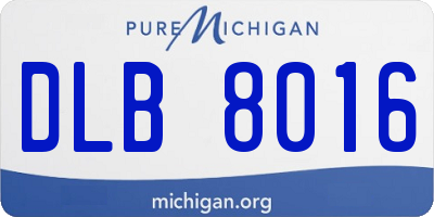 MI license plate DLB8016