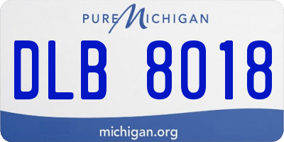 MI license plate DLB8018