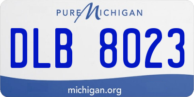 MI license plate DLB8023
