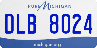 MI license plate DLB8024