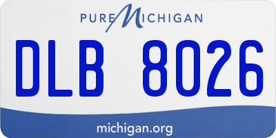 MI license plate DLB8026