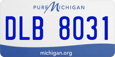 MI license plate DLB8031