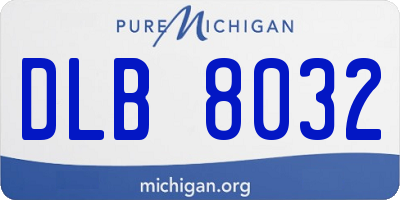 MI license plate DLB8032