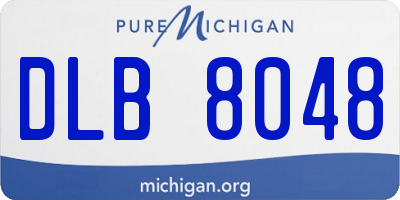 MI license plate DLB8048