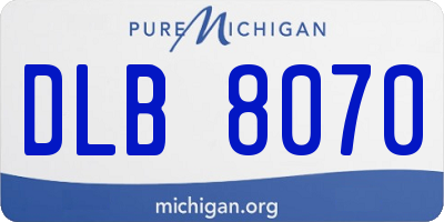 MI license plate DLB8070