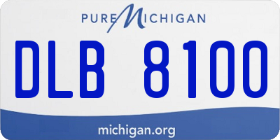 MI license plate DLB8100