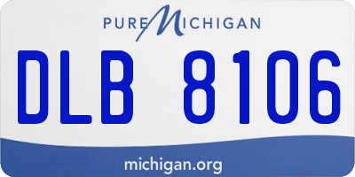 MI license plate DLB8106