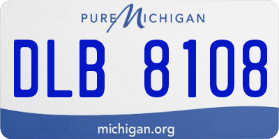 MI license plate DLB8108