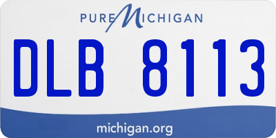 MI license plate DLB8113