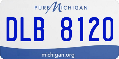 MI license plate DLB8120
