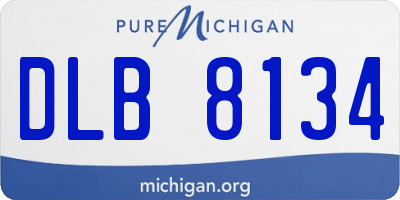 MI license plate DLB8134