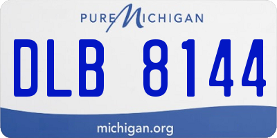 MI license plate DLB8144