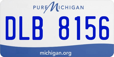 MI license plate DLB8156