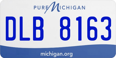 MI license plate DLB8163