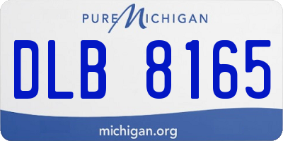 MI license plate DLB8165