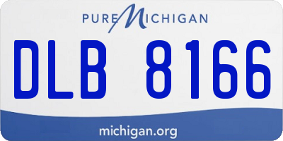 MI license plate DLB8166