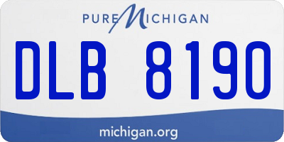 MI license plate DLB8190