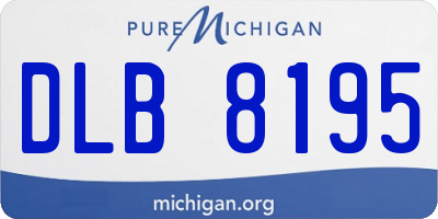 MI license plate DLB8195
