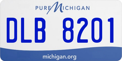 MI license plate DLB8201