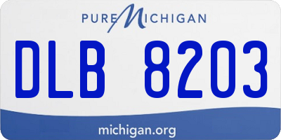 MI license plate DLB8203